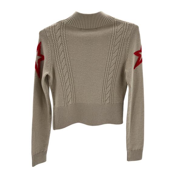 Perfect Moment Tan Merino Wool Cable Underwear Sweater Size S - Picture 3 of 4